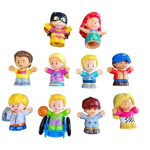 Fisher-Price Little People Figures Lot of 10 Ariel Batgirl Wheelchair Kids Toy